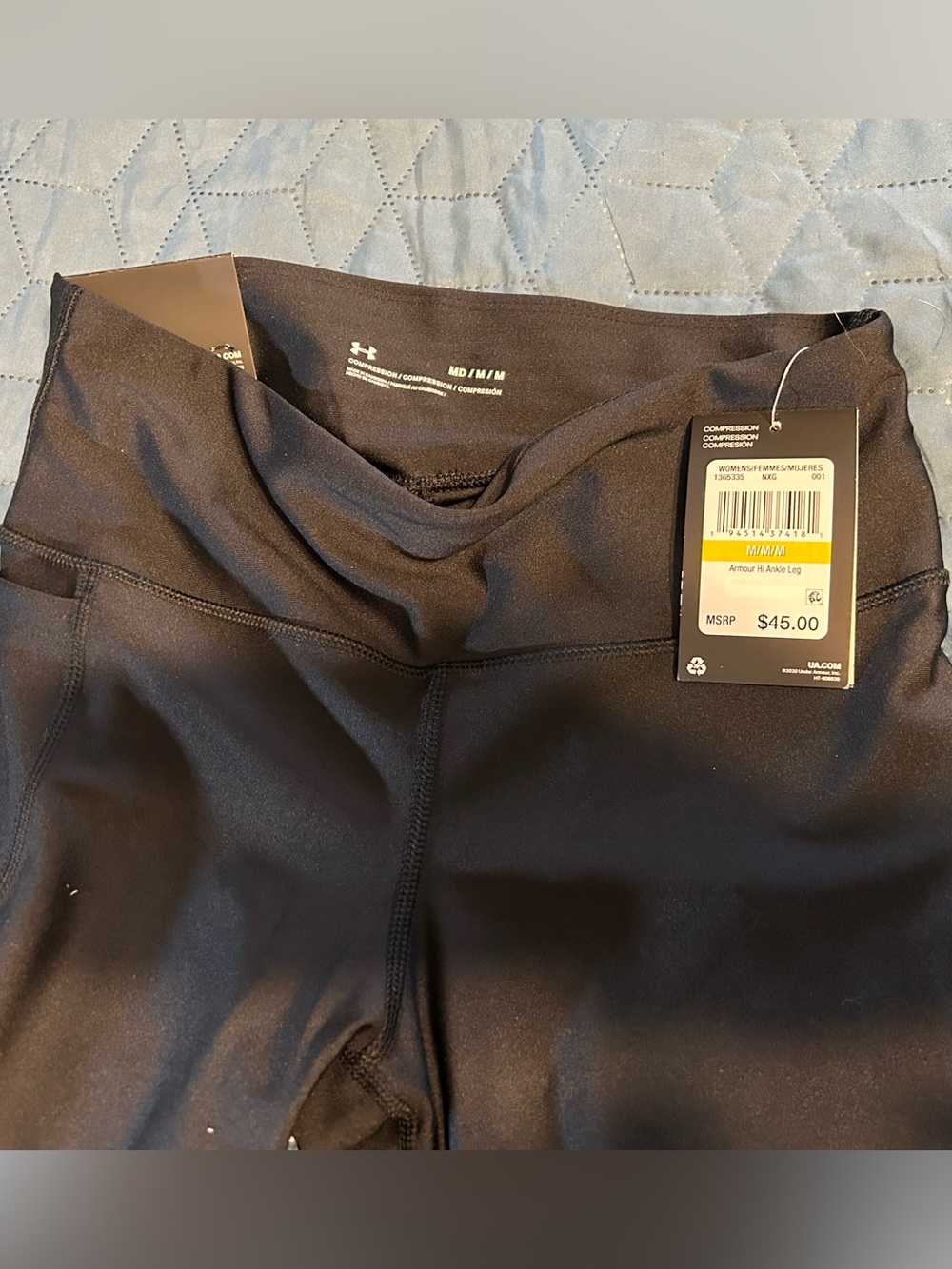 Under Armour Women's High Rise Ankle length Black Compression Leggings Size M